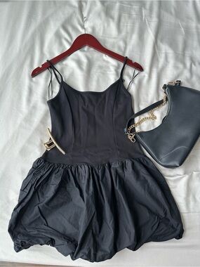 Black Bubble Mini Dress
